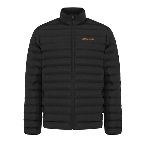 IQONIQ Maiko Herren Steppjacke aus recyceltem Polyester schwarz bedrucken, Art.-Nr. T1703.001.XXL