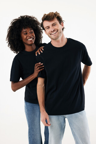 IQONIQ Nikko Heavyweight T-Shirt aus recycelter Baumwolle schwarz bedrucken, Art.-Nr. T9106.001.L