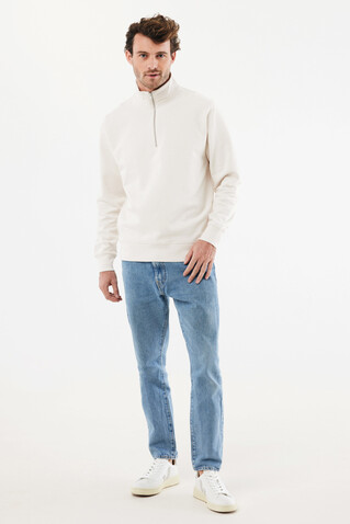 IQONIQ Elgon Quarter-Zip-Sweater aus rec. Baumwolle ivory white bedrucken, Art.-Nr. T9601.040.XXXL