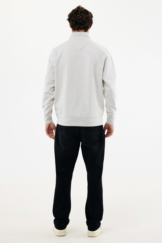 IQONIQ Elgon Quarter-Zip-Sweater aus rec. Baumwolle light heather grey bedrucken, Art.-Nr. T9601.032.4XL