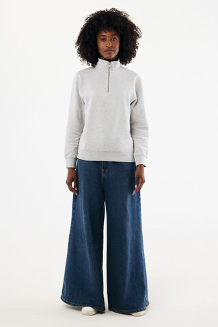 IQONIQ Elgon Quarter-Zip-Sweater aus rec. Baumwolle light heather grey bedrucken, Art.-Nr. T9601.032.4XL
