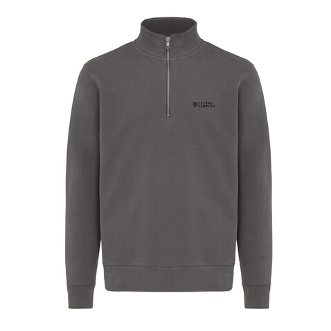 IQONIQ Elgon Quarter-Zip-Sweater aus rec. Baumwolle anthrazit bedrucken, Art.-Nr. T9601.019.XL IQONIQ Elgon Quarter-Zip-Sweater aus rec. Baumwolle anthrazit bedrucken, Art.-Nr. T9601.019.XL