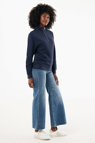 IQONIQ Elgon Quarter-Zip-Sweater aus rec. Baumwolle navy blau bedrucken, Art.-Nr. T9601.002.XXXL