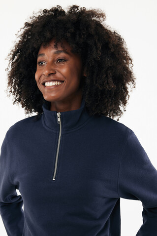 IQONIQ Elgon Quarter-Zip-Sweater aus rec. Baumwolle navy blau bedrucken, Art.-Nr. T9601.002.XXXL