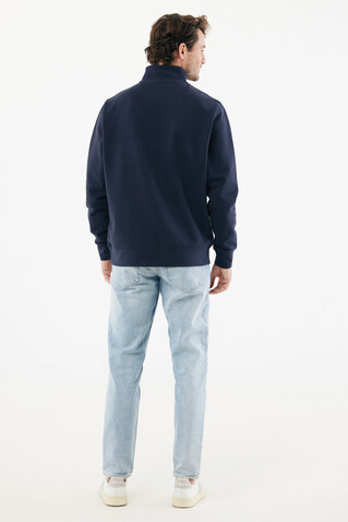 IQONIQ Elgon Quarter-Zip-Sweater aus rec. Baumwolle navy blau bedrucken, Art.-Nr. T9601.002.XXXL