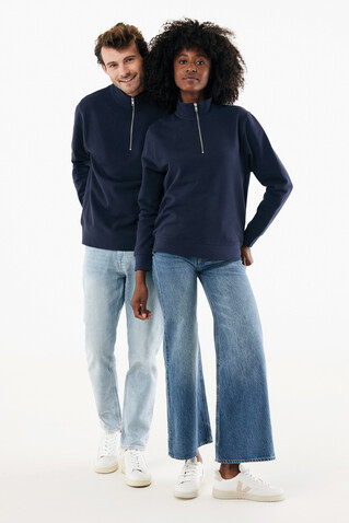 IQONIQ Elgon Quarter-Zip-Sweater aus rec. Baumwolle navy blau bedrucken, Art.-Nr. T9601.002.XXXL