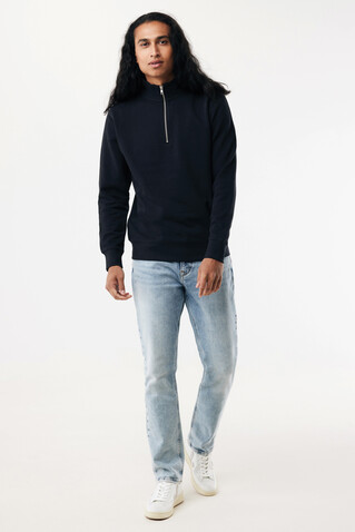 IQONIQ Elgon Quarter-Zip-Sweater aus rec. Baumwolle schwarz bedrucken, Art.-Nr. T9601.001.S IQONIQ Elgon Quarter-Zip-Sweater aus rec. Baumwolle schwarz bedrucken, Art.-Nr. T9601.001.S