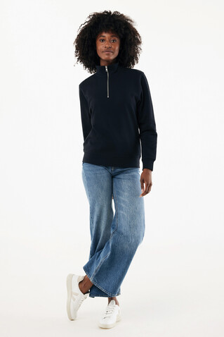 IQONIQ Elgon Quarter-Zip-Sweater aus rec. Baumwolle schwarz bedrucken, Art.-Nr. T9601.001.S IQONIQ Elgon Quarter-Zip-Sweater aus rec. Baumwolle schwarz bedrucken, Art.-Nr. T9601.001.S