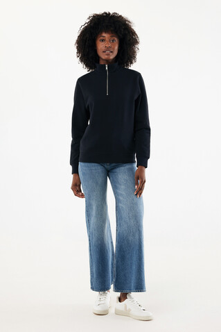 IQONIQ Elgon Quarter-Zip-Sweater aus rec. Baumwolle schwarz bedrucken, Art.-Nr. T9601.001.S IQONIQ Elgon Quarter-Zip-Sweater aus rec. Baumwolle schwarz bedrucken, Art.-Nr. T9601.001.S