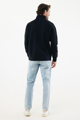 IQONIQ Elgon Quarter-Zip-Sweater aus rec. Baumwolle schwarz bedrucken, Art.-Nr. T9601.001.S IQONIQ Elgon Quarter-Zip-Sweater aus rec. Baumwolle schwarz bedrucken, Art.-Nr. T9601.001.S