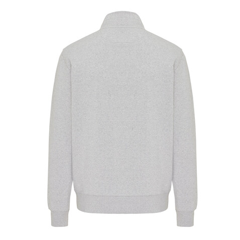IQONIQ Elgon Quarter-Zip-Sweater aus rec. Baumwolle light heather grey bedrucken, Art.-Nr. T9601.032.4XL