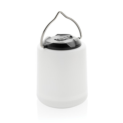 Limio tragbare wiederaufladbare Tischlampe aus RCS rec. ABS weiß bedrucken, Art.-Nr. P513.5003