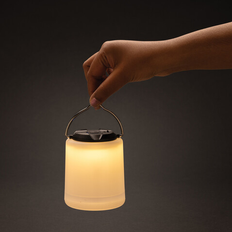 Limio tragbare wiederaufladbare Tischlampe aus RCS rec. ABS weiß bedrucken, Art.-Nr. P513.5003