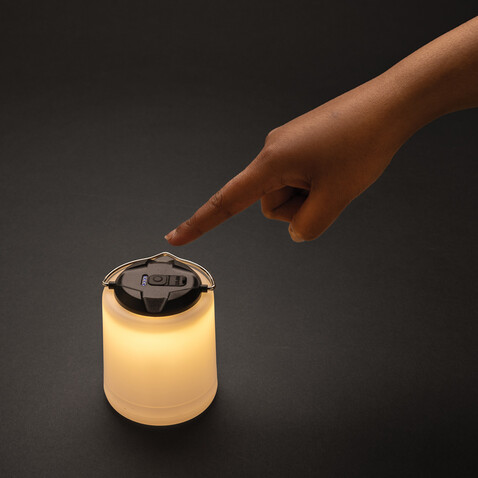 Limio tragbare wiederaufladbare Tischlampe aus RCS rec. ABS weiß bedrucken, Art.-Nr. P513.5003