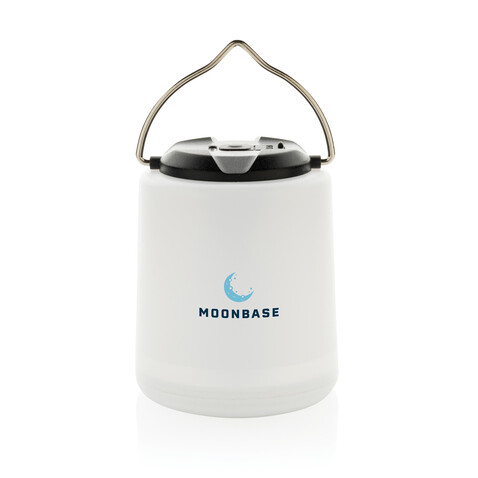 Limio tragbare wiederaufladbare Tischlampe aus RCS rec. ABS weiß bedrucken, Art.-Nr. P513.5003