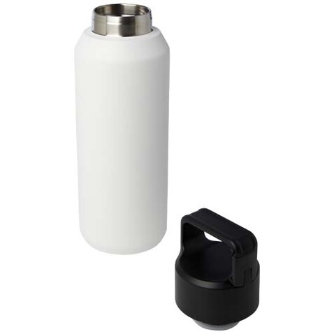 Astra 600 ml RCS-zertifizierte Kupfer-Vakuum Isolierflasche aus recyceltem Edelstahl (Kohlensäure geeignet), weiss bedrucken, Art.-Nr. 10084101