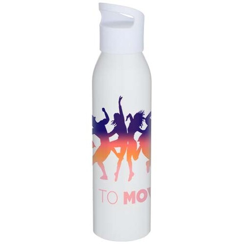 Sky 650 ml RCS-zertifizierte, einwandige Trinkflasche aus recyceltem Edelstahl, weiss bedrucken, Art.-Nr. 10086801