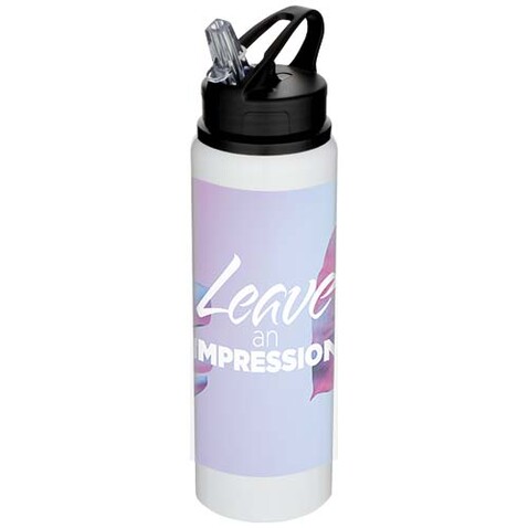 Fitz 800 ml RCS-zertifizierte, einwandige Trinkflasche aus recyceltem Edelstahl, weiss bedrucken, Art.-Nr. 10087001