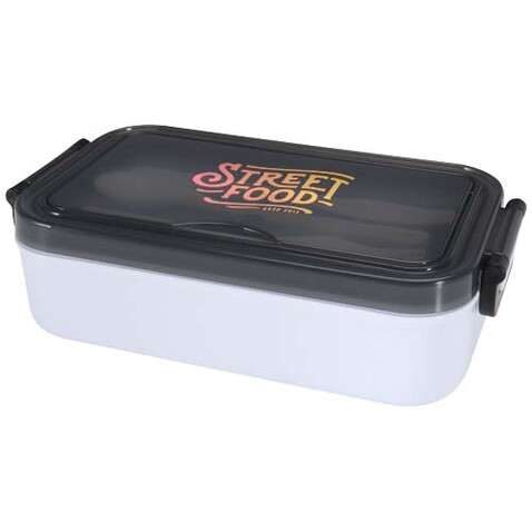 Snappy Lunchbox und Besteckset, weiss bedrucken, Art.-Nr. 11342001