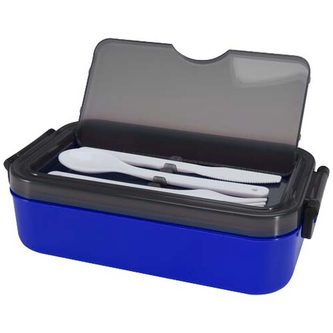 Snappy Lunchbox und Besteckset, blau bedrucken, Art.-Nr. 11342052