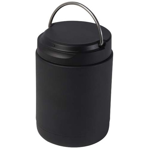 Doveron 500 ml isolierter Lunchpot aus recyceltem Edelstahl, schwarz bedrucken, Art.-Nr. 11342290