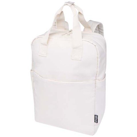 Trip 14&quot; Aware™ Recycelter Laptop Rucksack 9 L, offwhite bedrucken, Art.-Nr. 12076202
