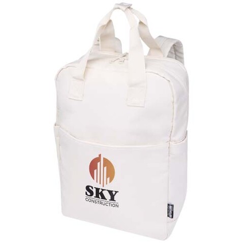 Trip 14&quot; Aware™ Recycelter Laptop Rucksack 9 L, offwhite bedrucken, Art.-Nr. 12076202