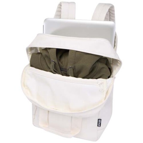 Trip 14&quot; Aware™ Recycelter Laptop Rucksack 9 L, offwhite bedrucken, Art.-Nr. 12076202