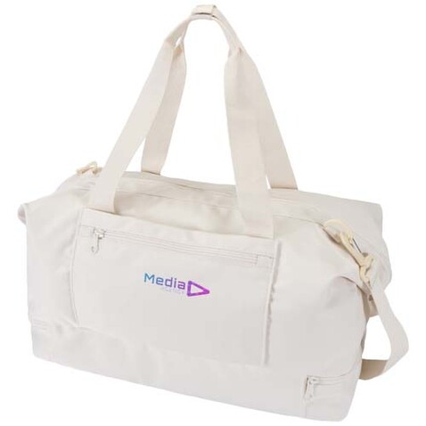 Trip Aware™ recycelte Reisetasche 42L, offwhite bedrucken, Art.-Nr. 12076302