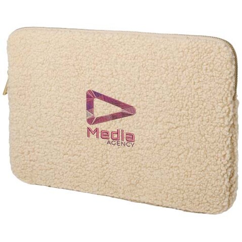 Bear 13&quot; GRS-recycelte Sherpa Laptophülle 2 L, natur bedrucken, Art.-Nr. 12077506