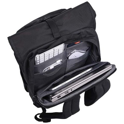 Case Logic Variate 17&quot; erweiterbarer Rolltop Laptop Rucksack aus recyceltem Material, schwarz bedrucken, Art.-Nr. 12077690