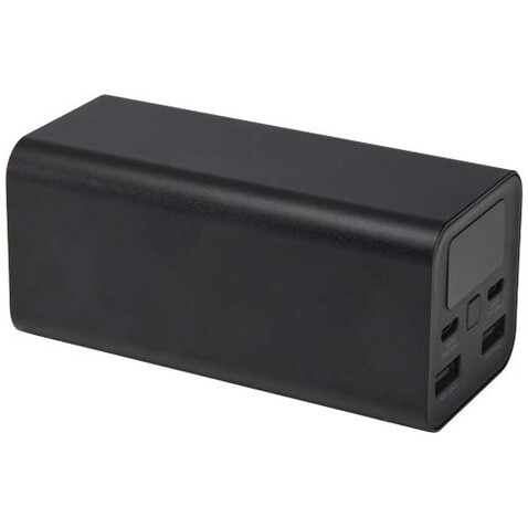 Acamar 70 W 20.000 mAh Laptop Powerbank aus recyceltem Aluminium, schwarz bedrucken, Art.-Nr. 12444090