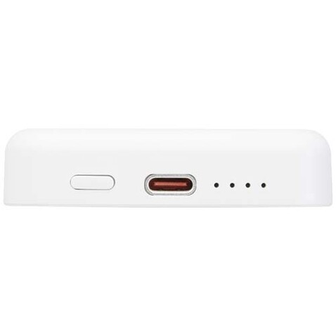 Acrab 15 W 5.000 mAh magnetische kabellose Powerbank mit 20 W PD aus recyceltem Kunststoff, weiss bedrucken, Art.-Nr. 12444101