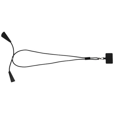 Funi 5 in 1 Lanyard Kabel aus recyceltem Kunststoff für Smartphones mit integrierter Datensynchronisierung und 100 W Schnellladefunktion, schwarz bedrucken, Art.-Nr. 12445390