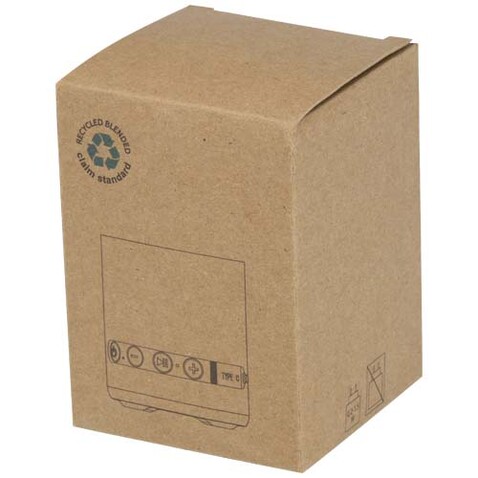 Hunor 3 W kabelloser Lautsprecher aus recyceltem Kunststoff, weiss bedrucken, Art.-Nr. 12445401