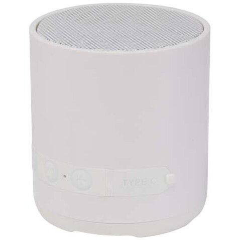 Hunor 3 W kabelloser Lautsprecher aus recyceltem Kunststoff, weiss bedrucken, Art.-Nr. 12445401