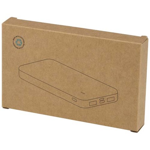 Intan 10 W 10.000 mAh Powerbank aus recyceltem Kunststoff, weiss bedrucken, Art.-Nr. 12445801