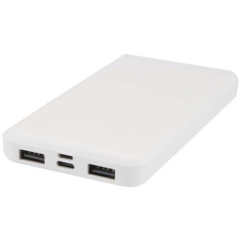 Intan 10 W 10.000 mAh Powerbank aus recyceltem Kunststoff, weiss bedrucken, Art.-Nr. 12445801
