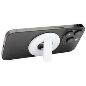 Ain Magnetische Smartphonehalterung aus recyceltem Kunststoff mit Flaschenöffner, weiss bedrucken, Art.-Nr. 12446101