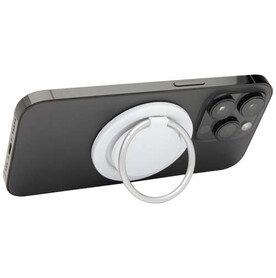 Albali Magnetische Smartphonehalterung aus recyceltem Kunststoff mit Ringständer, weiss bedrucken, Art.-Nr. 12446201