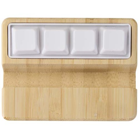 Algol Smartphonehalterung aus recyceltem Kunststoff mit Fidget-Toy mit Bambusdetails, holz bedrucken, Art.-Nr. 12446671 Algol Smartphonehalterung aus recyceltem Kunststoff mit Fidget-Toy mit Bambusdetails, holz bedrucken, Art.-Nr. 12446671