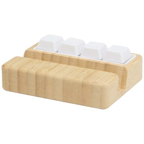 Algol Smartphonehalterung aus recyceltem Kunststoff mit Fidget-Toy mit Bambusdetails, holz bedrucken, Art.-Nr. 12446671 Algol Smartphonehalterung aus recyceltem Kunststoff mit Fidget-Toy mit Bambusdetails, holz bedrucken, Art.-Nr. 12446671