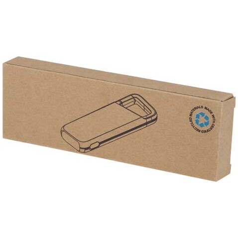 Alkes 12 W 5.000 mAh wasserfeste Powerbank aus recyceltem Kunststoff mit Karabinerhaken, weiss bedrucken, Art.-Nr. 12447001