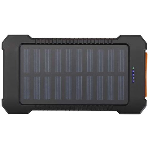 Altair 10 W 5000 mAh robuste Solar Powerbank aus recyceltem Kunststoff mit integrierter Taschenlampe, schwarz bedrucken, Art.-Nr. 12447190