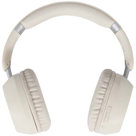Hoggar Falltbare Over Ear Kopfhörer mit ANC und ENC aus recyceltem Kunststoff, weiss bedrucken, Art.-Nr. 12447301