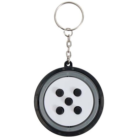 Spinx Gyroskop Fidget Schlüsselanhänger aus recyceltem Kunststoff, schwarz bedrucken, Art.-Nr. 12634290