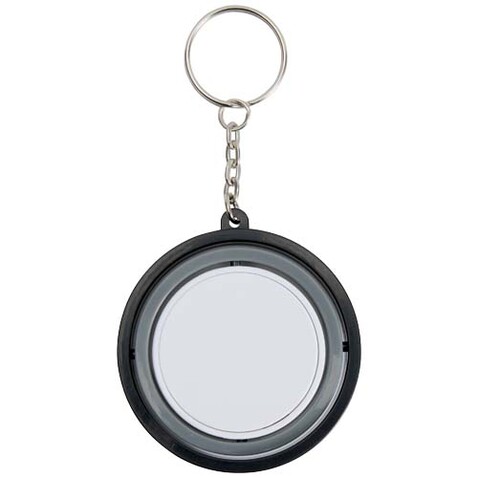 Spinx Gyroskop Fidget Schlüsselanhänger aus recyceltem Kunststoff, schwarz bedrucken, Art.-Nr. 12634290