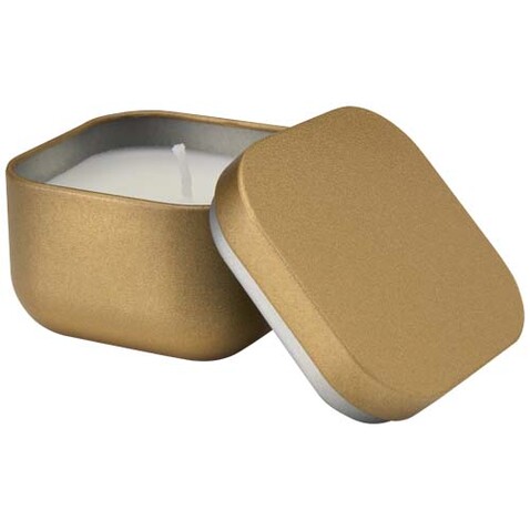 Tindra Quadratische Zinnkerze mit Vanille Duft, gold bedrucken, Art.-Nr. 12635214