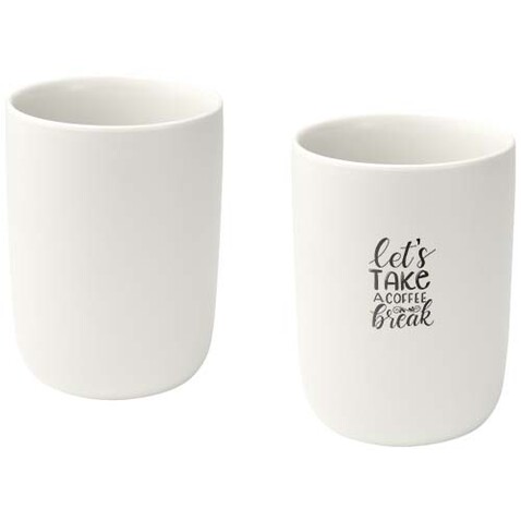 Male 350 ml Keramiktassen – 2er-Set, weiss bedrucken, Art.-Nr. 12639601