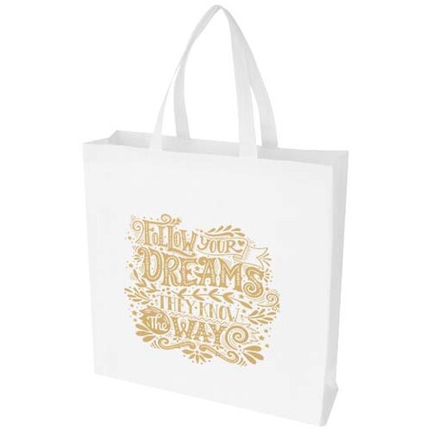 EcoSeal GRS-recycelte Nonwoven Tragetasche mit Zeitenfalten 12 L, weiss bedrucken, Art.-Nr. 13010601 EcoSeal GRS-recycelte Nonwoven Tragetasche mit Zeitenfalten 12 L, weiss bedrucken, Art.-Nr. 13010601